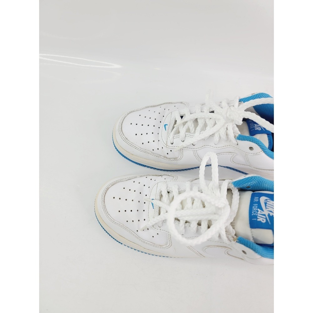 Nike Air Force 1 Leather Casual Sneakers Men's Size 8 White/Blue - Picture 3 of 11